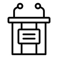 Speaker tribune icon outline vector. Podium speech vector