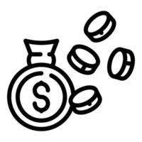 Model coin money icon outline vector. Business income vector