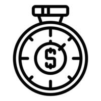 Money income stopwatch icon outline vector. Computer work vector