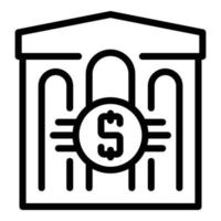vector de esquema de icono de ingresos de dinero bancario. negocio pasivo