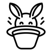 Cute magic rabbit icon outline vector. Magician hat vector