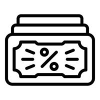 Cash percent icon outline vector. Passive income vector