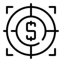 Passive income target icon outline vector. Computer money vector