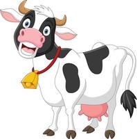 Happy cartoon cow on white background vector