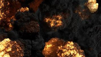 särskild effekt av en stor realistisk brand explosion på en svart bakgrund video