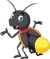 Cartoon funny firefly on white background vector