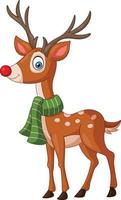 Cartoon christmas deer in a scarf vector