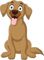 Cartoon funny dog showing tongue vector