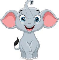 Cartoon baby elephant on white background vector