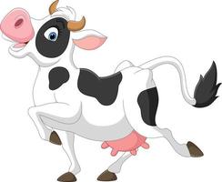 Happy cartoon cow isolated on white background vector