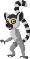 Cartoon cute lemur on white background vector