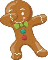 Cartoon dabbing gingerbread man cookie vector