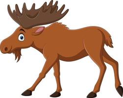 Cartoon moose on white background vector