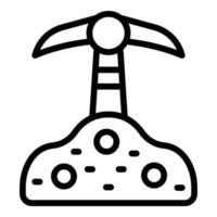 Pickaxe dig icon outline vector. Gold mine vector