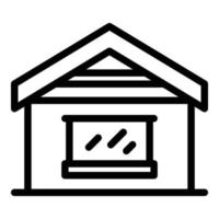vector de contorno de icono de casa nueva. reparación de techo