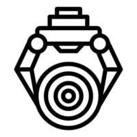 Robot arm wood icon outline vector. Work factory vector
