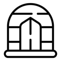 Tent door icon outline vector. Rv trip vector
