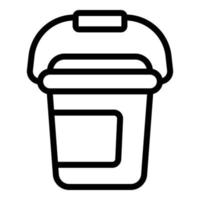 Cement bucket icon outline vector. Tile floor vector