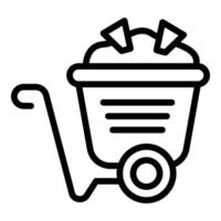 Coal cart icon outline vector. Gold mine vector