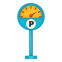 Parking meter icon, cartoon style vector