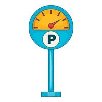 Parking meter icon, cartoon style vector