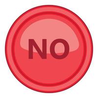 Yes red circle button icon, cartoon style vector