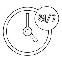 Customer service 24 7 icon, outline style vector