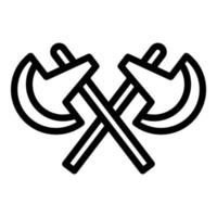 Vector de contorno de icono de herramientas de guerra de Grecia. roma griega