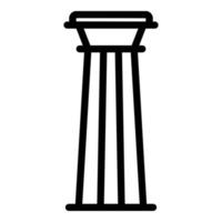 vector de contorno de icono de columna griega. pilar de la historia