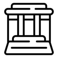 Bank building icon outline vector. Loan credit vector