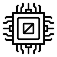 Software processor icon outline vector. Build process vector