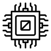 Software processor icon outline vector. Build process vector