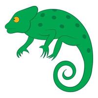 Chameleon icon, cartoon style vector