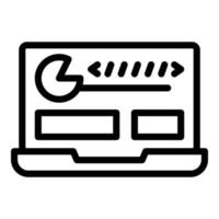 Mobile laptop icon outline vector. Feature work vector