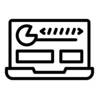 Mobile laptop icon outline vector. Feature work vector