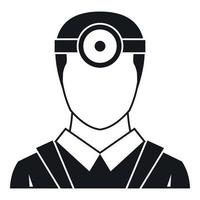 Ophthalmologist with head mirror icon simple style vector