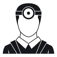 Ophthalmologist with head mirror icon simple style vector