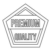 Premium quality pentagon label icon, outline style vector