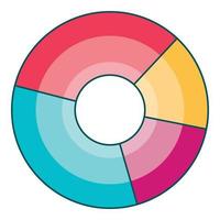 icono de gráfico circular, estilo de dibujos animados vector