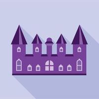 Purple kingdom palace icon, flat style vector