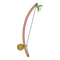 Berimbau, percussion instrument icon cartoon style vector