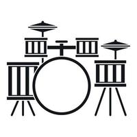 Drum kit icon, simple style vector