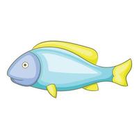 Fish icon, cartoon style vector