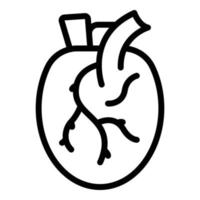 vector de contorno de icono de corazón humano. organo medico