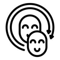 vector de contorno de icono de personas de influencia. redes sociales