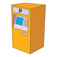 Parking fees icon, cartoon style vector