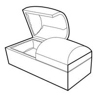 Opened coffin icon, outline style vector