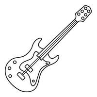 Electric guitar icon, outline style vector