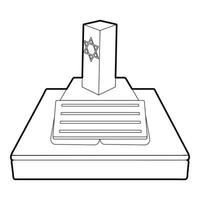 icono de tumba judía, estilo de esquema vector