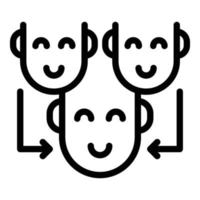 People influence icon outline vector. Share brand vector